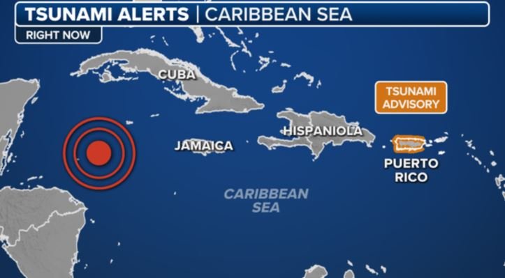 क्यारेबियन सागरमा ७.६ म्याग्निच्युडको भूकम्प, सुनामीको चेतावनी