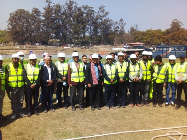 त्रिवि क्रिकेट मैदानको काम समयमै सम्पन्न गर्न उपप्रधानमन्त्री सिंहको आग्रह