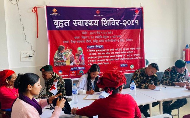 नेपाली सेनाको स्वास्थ्य शिविरबाट ५२५ जना लाभान्दित