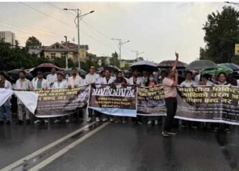 निर्वाह भत्ता कार्यान्वयनको माग गर्दै आज पनि आवासीय चिकित्सकको पदर्शनमा