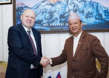 ऊर्जामन्त्री खड्कासँग नेपालका लागि रसियाका राजदूतको शिष्टाचार भेट