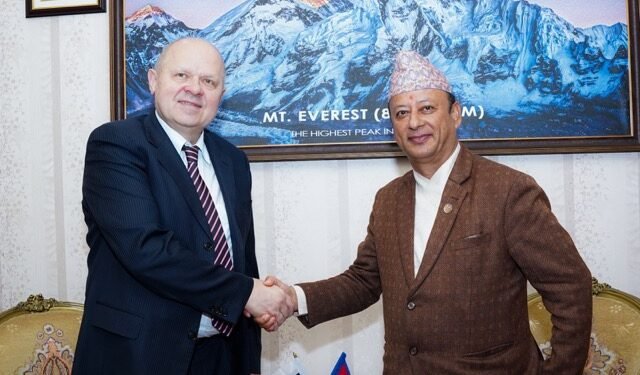 ऊर्जामन्त्री खड्कासँग नेपालका लागि रसियाका राजदूतको शिष्टाचार भेट