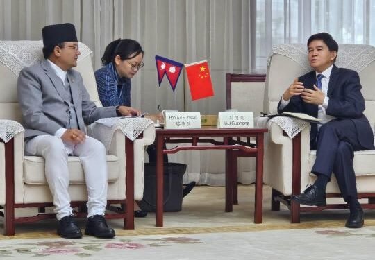 वनमन्त्री शाहीसँग चीनका प्रशासक लिउको भेटवार्ता