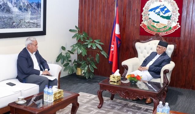 प्रधानमन्त्रीसँग भारतीय राजदूतको भेट