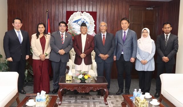 प्रधानमन्त्रीसँग अन्तर–संसदीय सम्मेलनका सहभागीको भेट