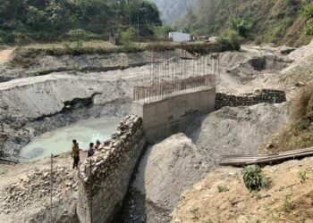 ऋषिङको दिउली खोलामा पुल निर्माण सुरु