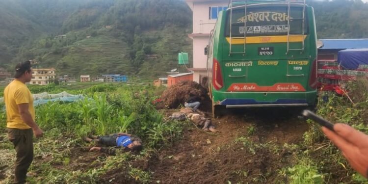 बसको ठक्करबाट तीनको मृत्यु, चारजना घाइते