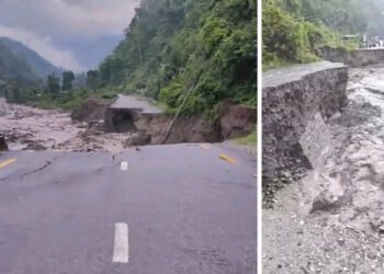 खोलाले सडक बगाउँदा धरान–धनकुटा राजमार्ग अवरुद्ध