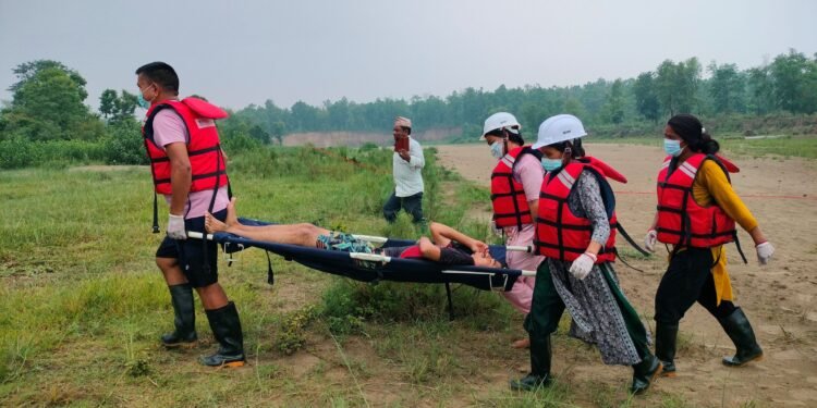 बाढी पूर्वतयारीको नमूना अभ्यास : विपद् व्यवस्थापनमा समुदायको सक्रियता बढ्दो