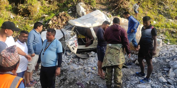 बागलुङमा जिप दुर्घटनामा चार जनाको मृत्यु