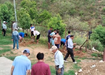 विद्यालयको आम्दानी बढाउन बुद्धचित्तको बिरुवा लगाइँदै