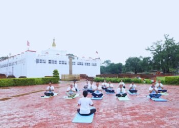 भारतीय राजदूतावासले लुम्बिनीमा बृहत् योग प्रदर्शन
