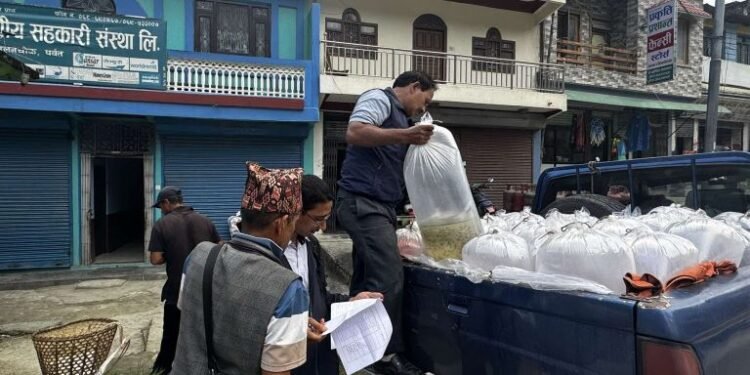 पर्वतका कृषकलाई दुई लाख माछाका भुरा वितरण