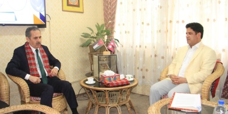 मन्त्री भण्डारीसँग जोर्डनका गैरआवासीय राजदूत घानीको भेटवार्ता