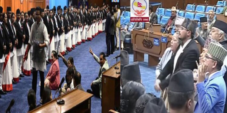 बजेटमाथिको छलफलमा राप्रपा र रास्वपा: बोल्न दिदाँ नबोल्ने, पलेटी मारेर बसेर नाराबाजी गर्ने ?