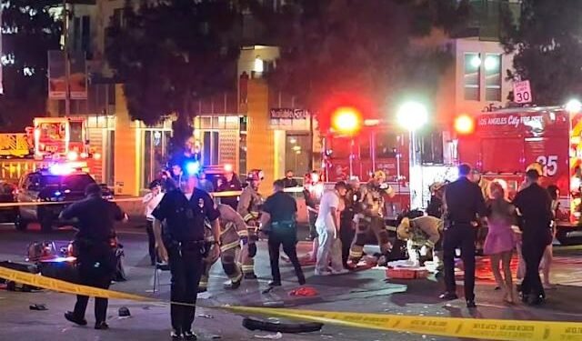 लस एन्जलसको हलिउडमा कारले भीडलाई ठक्कर दिँदा २८ जना घाइते