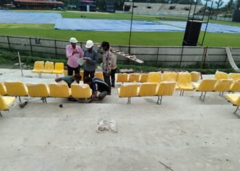 त्रिवि क्रिकेट मैदानमा कुर्सी जडान सुरु