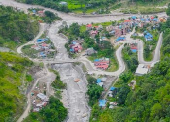 म्याग्दीको राहुघाटमा कटान रोक्न ‘कम्पोजिट’ प्रविधिको पर्खाल निर्माण