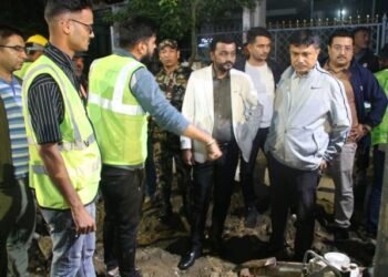 खानेपानीमन्त्री यादवद्वारा राति छड्के अनुगमन तथा निरीक्षण