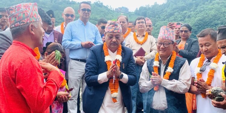 एडिबीको सहयोगमा बन्ने घट्टेखोला–धम्पुस–खानी गाउँ सडक शिलान्यास