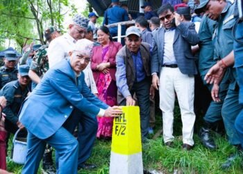 फेवाताल किनारमा सीमास्तम्भ राख्नेक्रम जारी