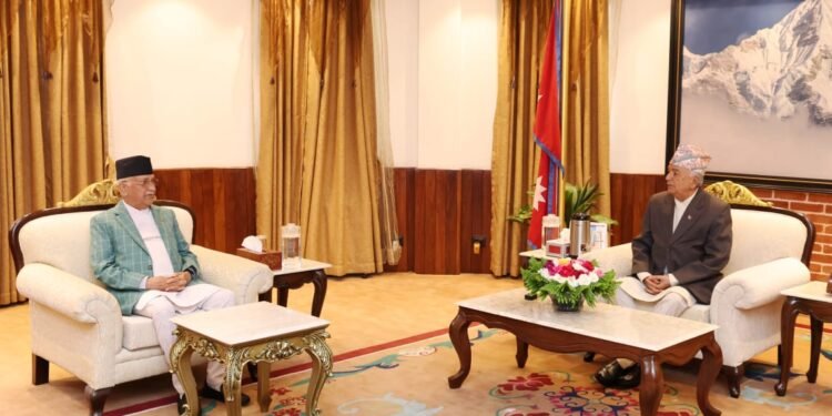 राष्ट्रपति पौडेल र प्रधानमन्त्री ओलीबीच भेटवार्ता