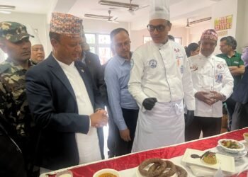 सिंहदरबारमा भोजनलिपि स्वादद्वारा दश परिकारको प्रदर्शन