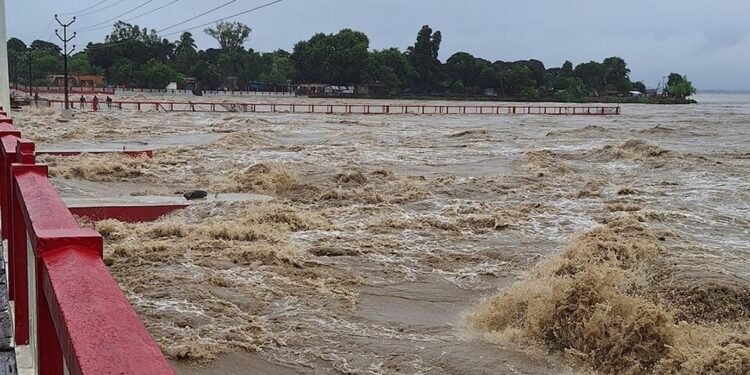 सप्तकोशीमा पानीको बहाव बढेपछि उदयपुरको बेलका उच्च जोखिममा