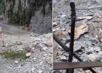 सुख्खा पहिरोले पृथ्वी राजमार्ग अवरुद्ध