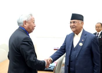 प्रधानमन्त्री ओलीसँग अध्यक्ष लिक्वानको शिष्टाचार भेट