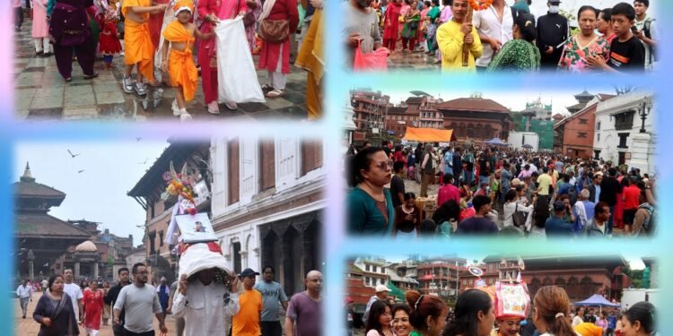 गाईजात्राका अवसरमा राजधानीका टोलटोलबाट सांस्कृतिक झाँकी