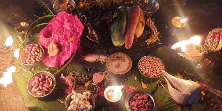 नेवार समुदायले चथा पर्व मनाउँदै