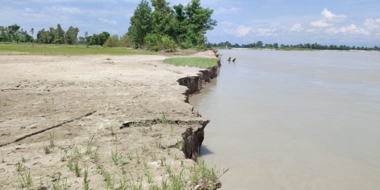 महाकाली नदीको कटानले बस्ती जोखिममा