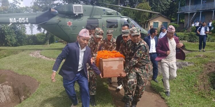 जेनजी प्रदर्शनमा सहादत प्राप्त गरेका कुलुङको शव जिल्ला ल्याइयो