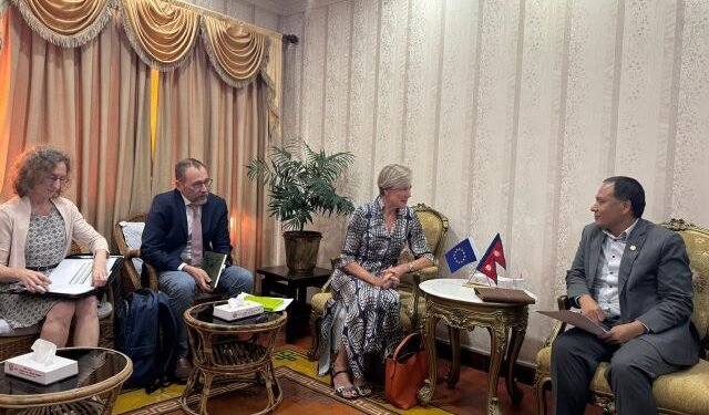 मन्त्री घिसिङसँग युरोपेली सङ्घका राजदूत लोरेन्जोको शिष्टाचार भेटवार्ता