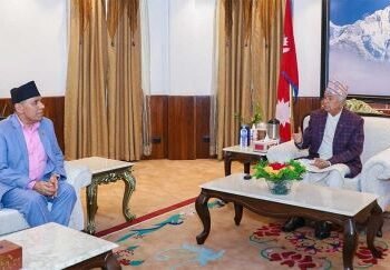 राष्ट्रपति पौडेलसँग अध्यक्ष दाहालको भेटर्वार्ता