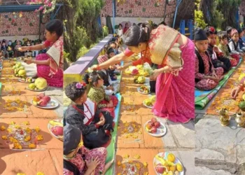 तिहारको पूजा आराधना गरिँदै, म्हः (आत्म) पूजा