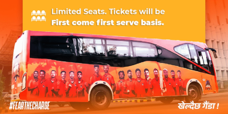 चितवन राइनोजद्वारा समर्थकलाई निःशुल्क बस व्यवस्था