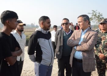 गृहमन्त्री अर्यालद्वारा निमार्णाधीन सुक्खा बन्दरगाह निरीक्षण