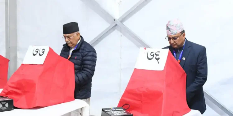 एमाले महाधिवेशन: मतदान सकियो, २ हजार २२७ मत खस्यो