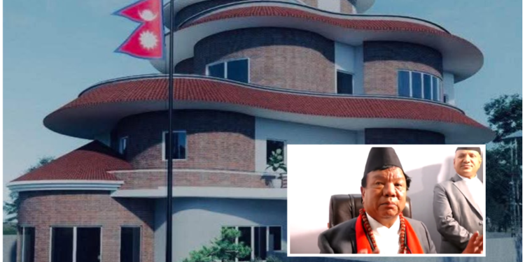 ओली कुटीको नक्सा पोस्ट गर्दै शिक्षामन्त्री लेख्छन्- ‘इन्जिनियरलाई कारबाही गर्नुपर्छ !’