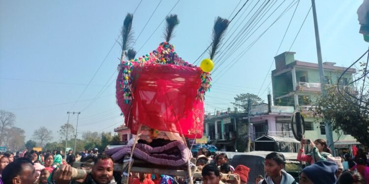 आधुनिकतासँगै सङ्कटमा पर्यो राना थारु समुदायको डोली–चन्डोल बोक्ने परम्परा