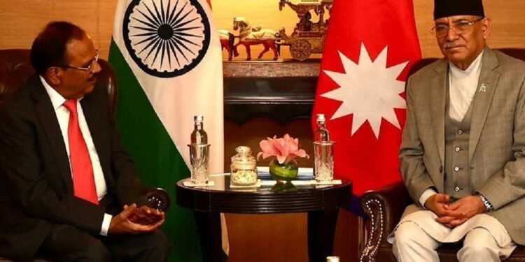 दिल्लीमा दाहाल र भारतीय सुरक्षा सल्लाहकार डोभालबीच भेट