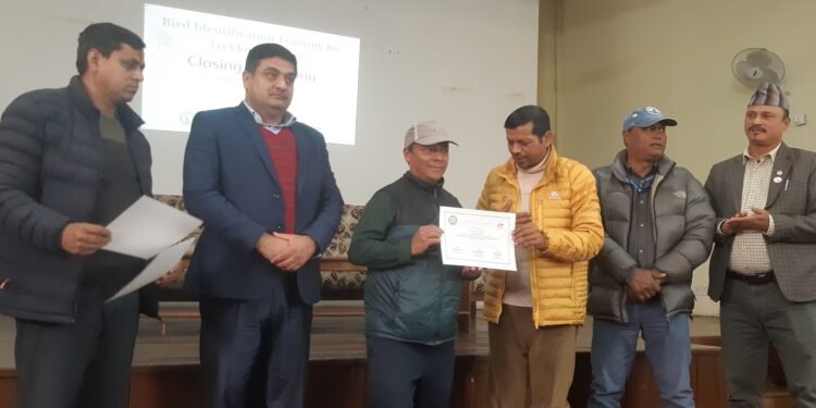 पदयात्रा पथप्रदर्शकलाई तीन दिने चरा पहिचान तालिम