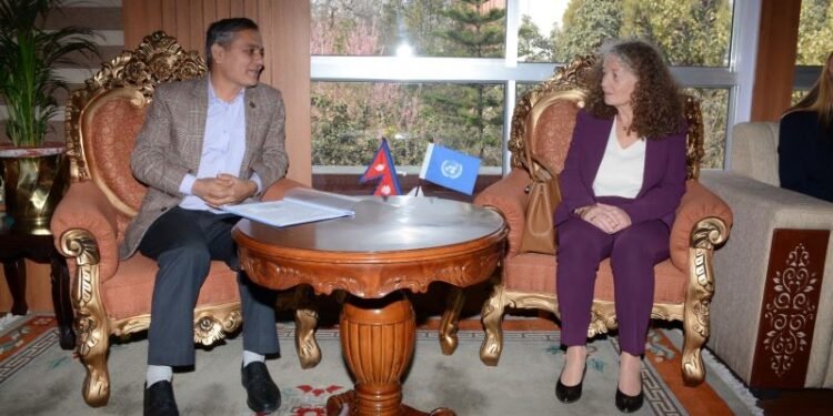 गृहमन्त्री अर्यालसँग संयुक्त राष्ट्रसङ्घ, नेपालका आवासीय संयोजकको भेट