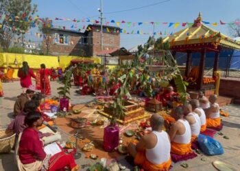 चारघरेमा श्रीधर विष्णुको मूर्ति प्राण प्रतिष्ठा