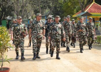 प्रधानसेनापति सिग्देलद्वारा मध्य पृतनाको निरीक्षण भ्रमण