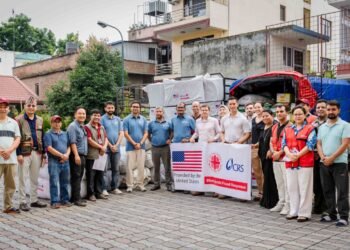 बाढीपीडितका लागि अमेरिकाद्वारा रसुवामा आपत्कालीन राहत सामग्री पठाइयो