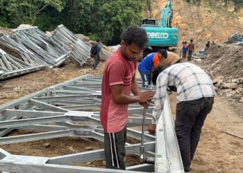 पुवाखोलामा बेलिब्रिज जडान सुरु, दुई साताभित्र सञ्चालनमा ल्याउने तयारी