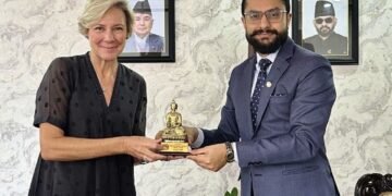 शिक्षामन्त्री पोखरेलसँग इयूका राजदूतको शिष्टाचार भेट